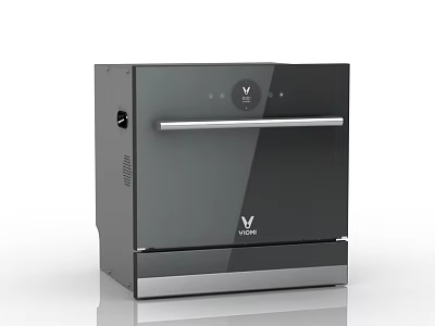 Contemporary Black Kitchen Appliance With Glass Door Silver Handle And Front Control Panel 3d model