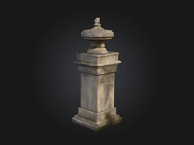 Ornate Stone Capital With Classical Architectural Design And Decorative Details 3d model