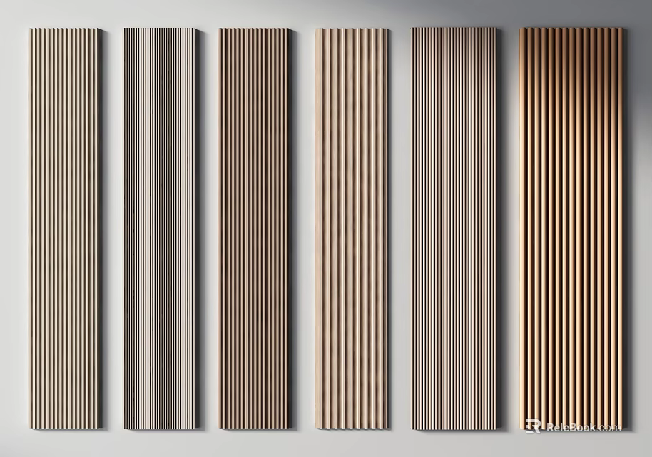 Modern Wall Panels With Various Colors And Vertical Stripe Texture For Interior Decoration 3d model 