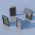 Various Styles Metal Storage Boxes With Textured Metallic Finish Gray Brown Open Closed Designs