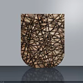 Modern Decorative Ornament Set U Shaped with Interlaced Lines Texture Brown Beige on Smooth Surface 3d model