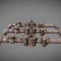 Industrial Metal Pipe And Valve Components In Various Sizes And Finishes