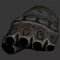 Brown Leather Work Glove With Gray Lining Vent Holes And Separate Fingers Design