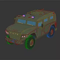 Green Armored Military Vehicle With Off Road Wheels Tinted Windows And Roof Lights