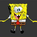 Yellow Smiling SpongeBob SquarePants Cartoon Character With Open Arms And Black Shoes