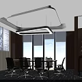 Modern Conference Room With Long Table Office Chairs Large Windows And Earth Decor