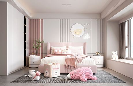 Modern Children's Room Daughter Room 3d model