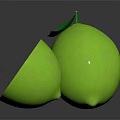 Vibrant Green Lemons Featuring Whole With Leaf And Sliced Showing Fresh Interior