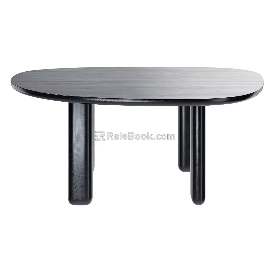 Caillou New Chinese Dining Table Special-shaped Dining Table Solid Wood Dining Table Log Dining Table Minimalist Dining Table 3d model