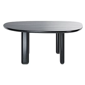Caillou New Chinese Dining Table Special-shaped Dining Table Solid Wood Dining Table Log Dining Table Minimalist Dining Table 3d model