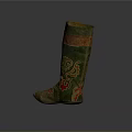Traditional Embroidered Boots in Green Orange Red with Ornate Patterns for Daily Wear