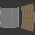 Architectural Roof Tile 3D Model With Curved Dark And Gray Arranged Slabs