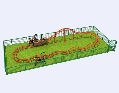 Modern roller coaster 3d model