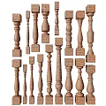 Wooden Railing Balusters Showcasing Various Decorative Designs And Traditional Styles