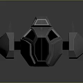 Futuristic Gray Spaceship 3D Model With Green Glowing Lines And Cockpit Design