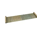 Ancient Open Scroll With Handwritten Text On Parchment Material Surface