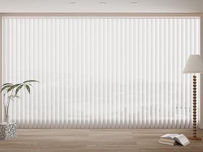 Modern venetian blinds Dreamy curtains Curtain blinds Vertical blinds Ornaments Green plants Potted floor lamp model