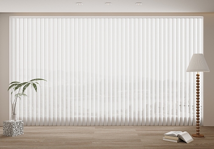 Modern venetian blinds Dreamy curtains Curtain blinds Vertical blinds Ornaments Green plants Potted floor lamp 3d model