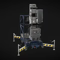 Industrial Mobile Elevating Work Platform With Safety Guardrails Control Panel And Wheels 3d model