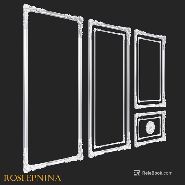 Ornamental Decorative Frames With Intricate Patterns And Various Shapes For Wall Decor 3d model 