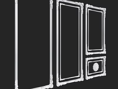 Ornamental Decorative Frames With Intricate Patterns And Various Shapes For Wall Decor 3d model