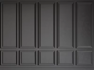 Elegant Modern Black Wall Paneling With Rectangular Panels For Interior Design 3d model
