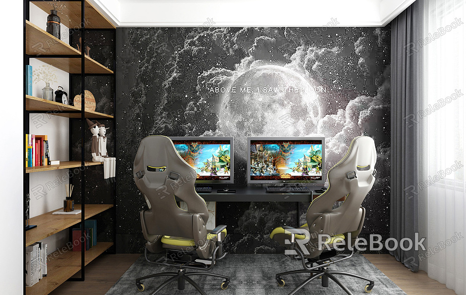 Modern recreation room E-sports room model