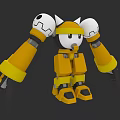 Yellow And White Robot Game Character With Large White Ears And Yellow Body