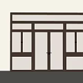 Modern Dark Brown Casement Windows With Multiple Panes And Brass Handles
