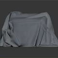 Elegant Cube Shaped Furniture Draped With Soft Gray Fabric Material
