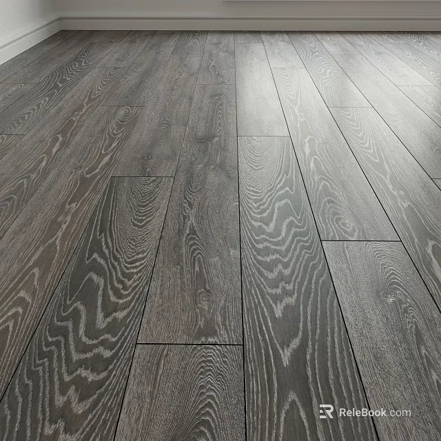 Modern Gray Oak Hardwood Floors With Natural Wood Grain Texture Design 3d model 