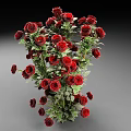Beautiful Bunch of Red Roses with Lush Green Leaves and Vibrant Blooms