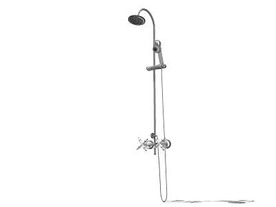 Modern Chrome Shower Head with Handheld Sprayer Adjustable Height and Water Flow Control 3d model