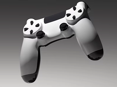 White and Black Game Controller with Ergonomic Design Wireless Entertainment Device for Gaming 3d model