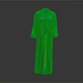 Green Traditional Embroidered Dress With Long Sleeves And Intricate Patterns On Hem