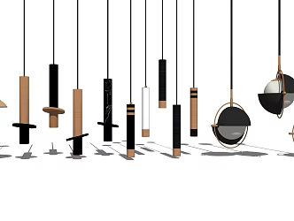 Modern chandelier combination 3d model