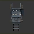 Industrial Equipment Structure with Metal Cabinet Ladder and Control Panels for Maintenance