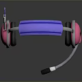 Pink And Purple Computer Gaming Headset With Microphone And Padded Ear Cups