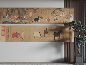 New Chinese Animal Painting Hanging Painting Decorative Painting 3d model