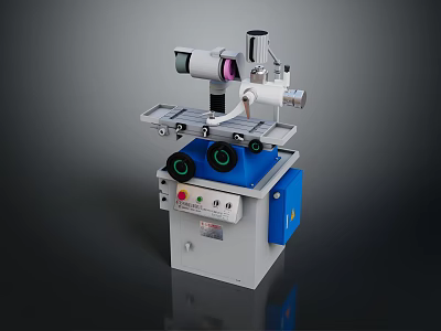 Industrial Precision Grinder Equipment With Control Panel Blue Rollers And Machining Components 3d model