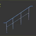 Rusty Metal Safety Handrail Railing Structure With Vertical Supports