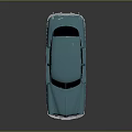 Classic Blue Vintage Car With Retro Rounded Body And White Wheels