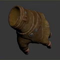Durable Brown Leather Gloves With Metal Buttons And Pink Finger Parts