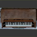 Vintage Wooden Organ With Green Panels Keyboard And Pedal Structure