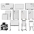 Wall Mounted Whiteboard Accessories With Various Sizes Mobile Stands And Portable Designs 3d model