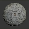 Circular Stone Dome Structure With Stacked Rock Design And Top Opening 3d model