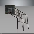 Rusty Metal Basketball Hoop Frame Stand With Backboard Rim And Ball