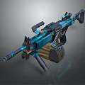Modern Tactical Blue Black Rifle With Metal Magazine And Components