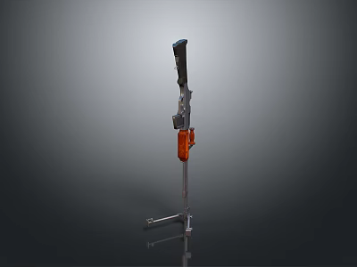 High Quality Tactical Rifle With Orange Magazine Metal Stand Modern Design For Shooting Enthusiasts 3d model