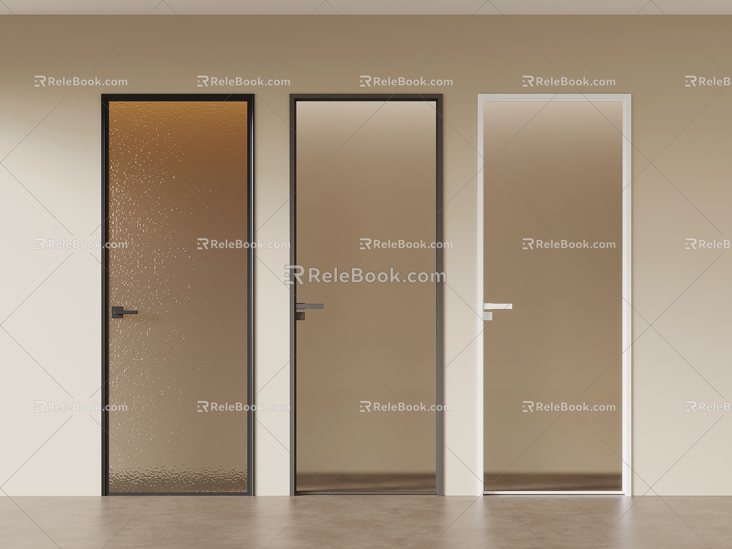 glass door gradient glass door oil sand glass door 3d model